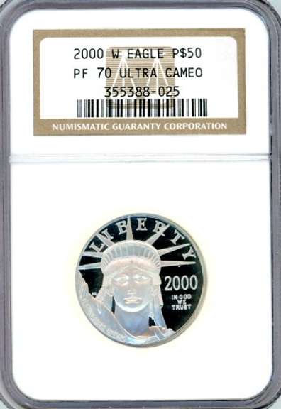 2000-W $50 Proof Platinum Eagle in NGC PF70 Ultra Cameo
