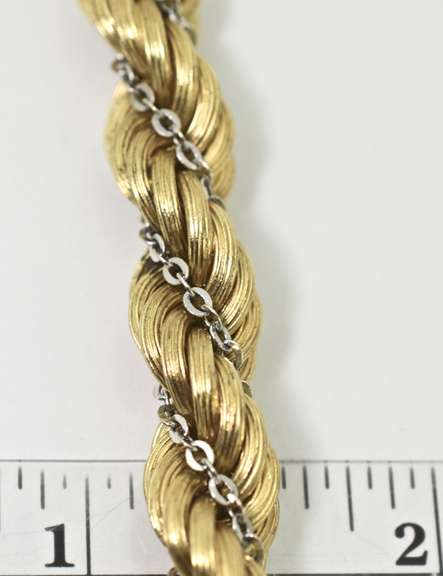 Elegant and Heavy 14K Two-Tone Wrapped Rope Necklace