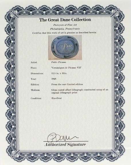 Very rare Picasso offset lithograph in gloss coated from 1948