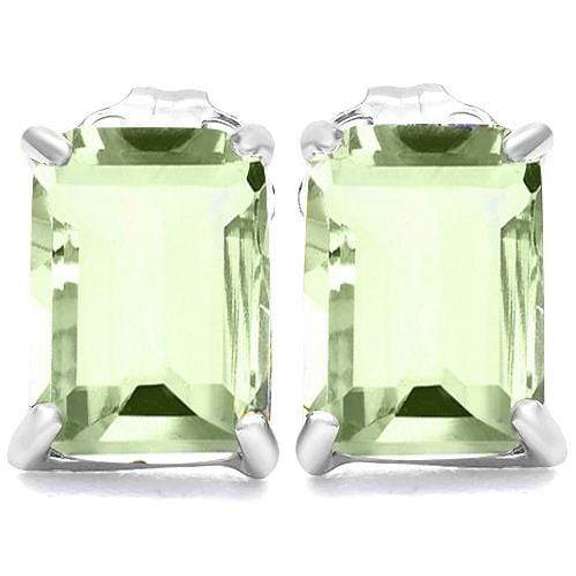 3.53 CT GREEN AMETHYST STERLING EARRINGS