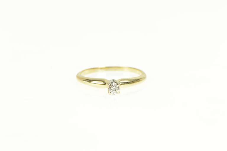 14K Yellow Gold Diamond Solitaire Classic Engagement Ring