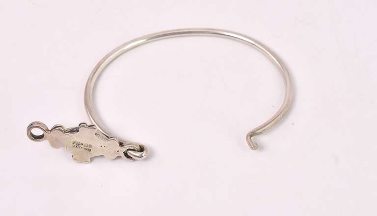 Black Gem Set In Sterling Silver Bracelet