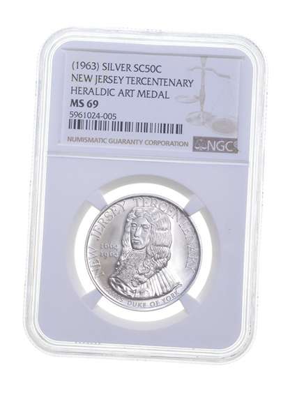 MS69 (1963) New Jersey Tercentenary Silver So Called Half Dollar NGC