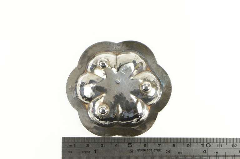 Sterling Silver Floral Paisley Scroll Enamel Catchall Trinket Bowl