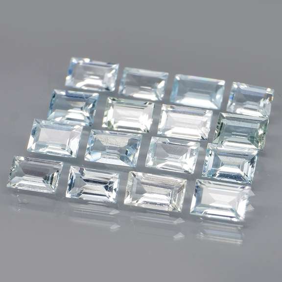 Large 6.63ct platinum blue emerald cut Aquamarine set