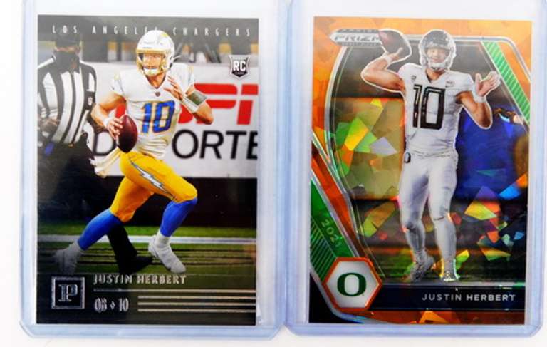 2 Justin Herbert Football Cards