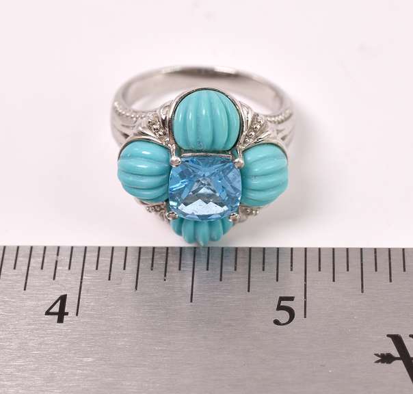 Blue Topaz Set In Sterling