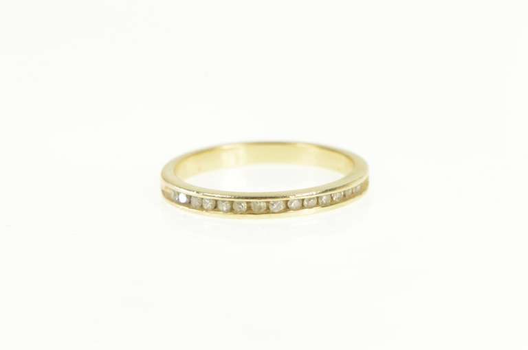 14K Yellow Gold Classic Diamond Channel Wedding Band Ring