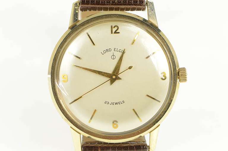 10K 1960's Lord Elgin Ford Retirement Vintage Men's Watch