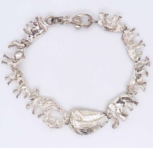 Vintage 925 Sterling Silver Animal Link Bracelet