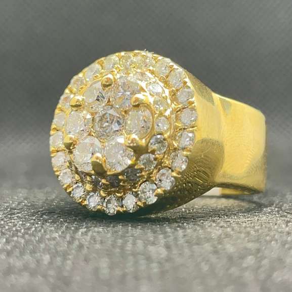 NEW MENS 14K YELLOW GOLD 5.50 CARAT DIAMOND CHAMPIONSHIP STYLE RING