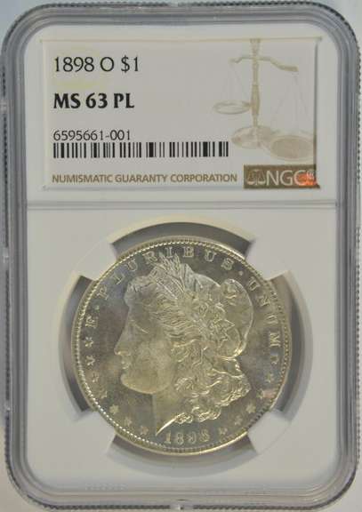 Choice Prooflike BU 1898-O Morgan Silver Dollar. NGC MS63PL
