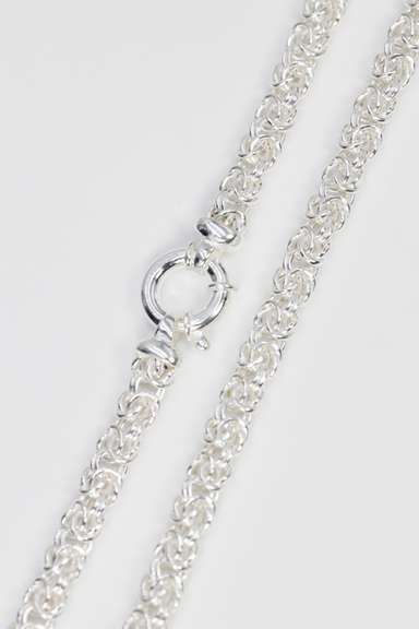 .925 Italian Sterling Silver 6.5mm Byzantine Necklace 20 Inches