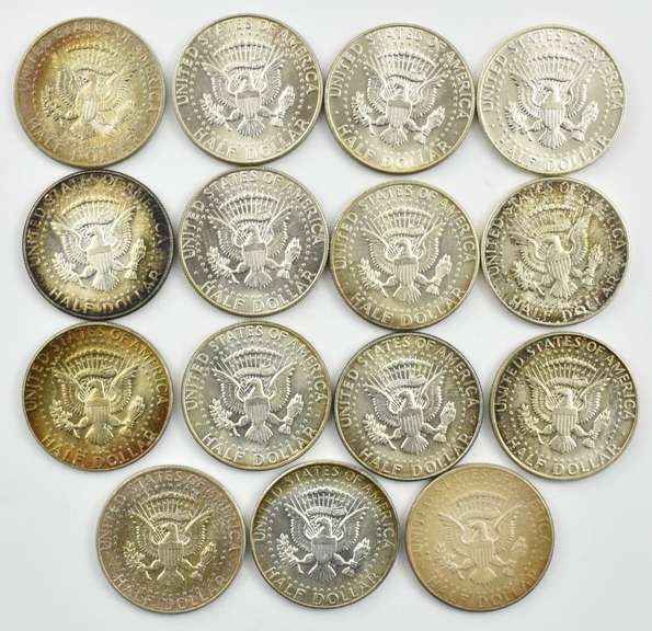 Lot (15) 1964 & 1969 Kennedy Half Dollar BU Toners!