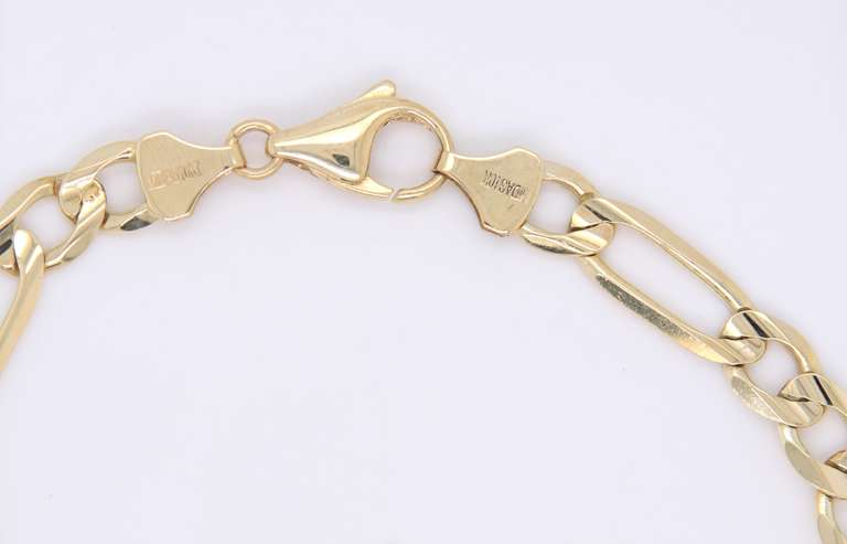 Fantastic Yellow Gold Figaro Link Chain Bracelet