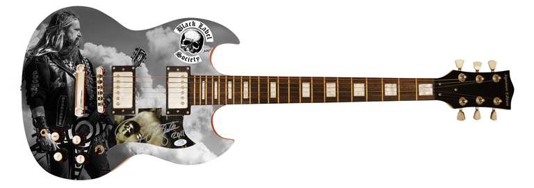 Zakk Wylde Autographed Custom Graphics Photo Guitar ACOA