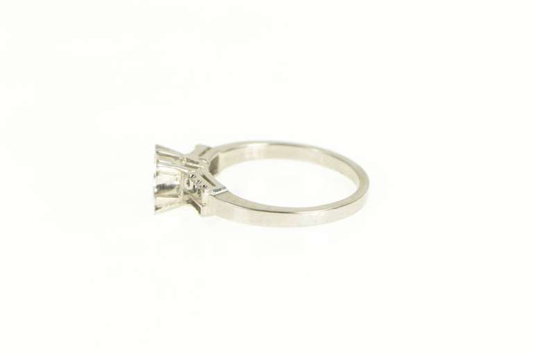 14K White Gold 4.7mm 1950's Vintage NOS Engagement Setting Ring