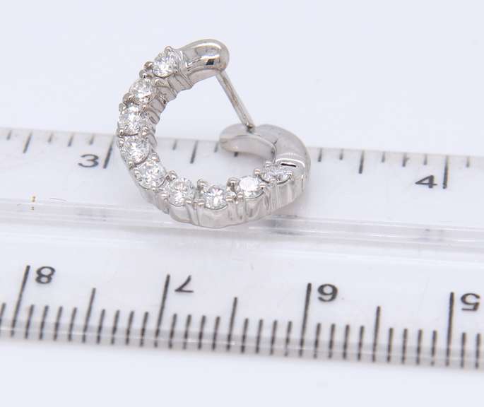 Romantic White Gold Diamond Circle Earrings