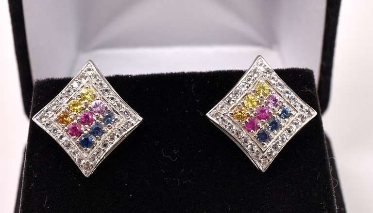 Multi-gem Sterling Earrings