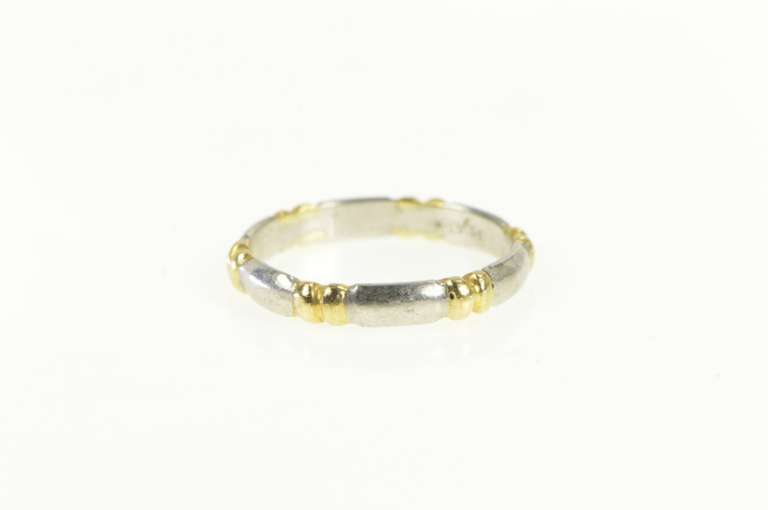Platinum Two Tone Banded Designer 3.0mm Band Ring