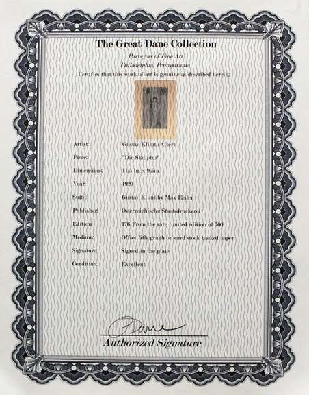 Gustav Klimt, 1920 Rare limited edition offset lithograph