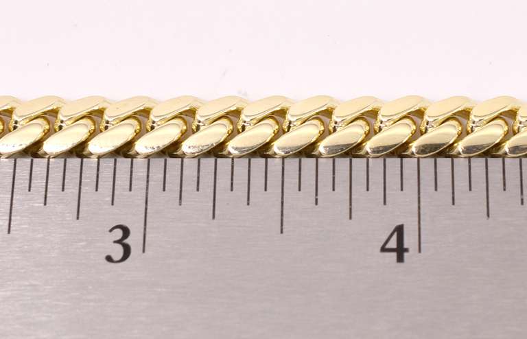 Brilliant Heavy Curb Link Bracelet in Yellow Gold