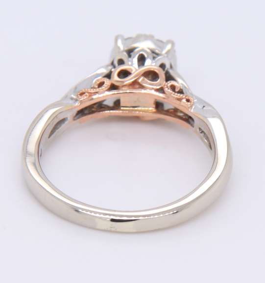 Sparkling White Gold Effy Diamond Halo Cluster Crossover Shank Ring