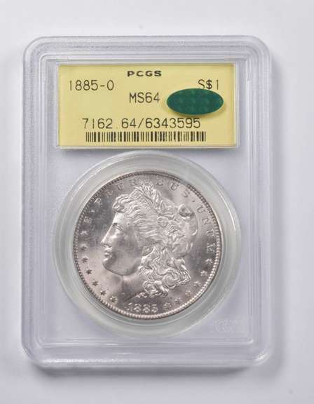 MS64 1885-O Morgan Silver Dollar CAC PCGS