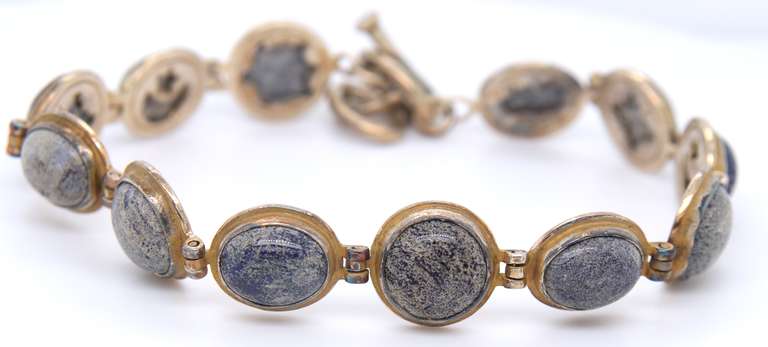 Vintage 925 Sterling Silver Gemstone Link Bracelet