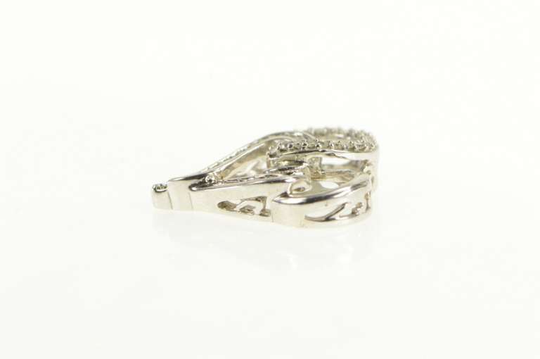 Sterling Silver Two Heart Curvy Diamond Love Symbol Pendant