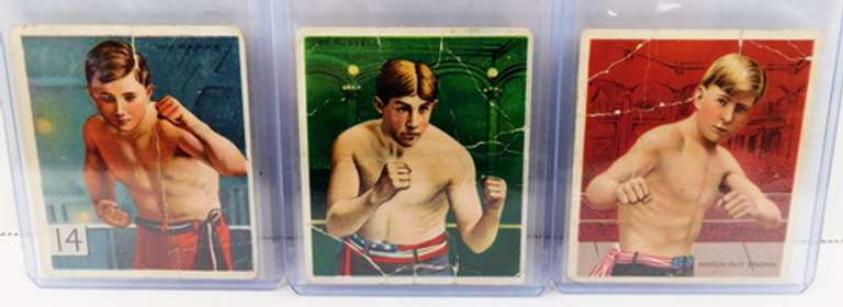 3 Early Boxing Tobacco Trade Cards
