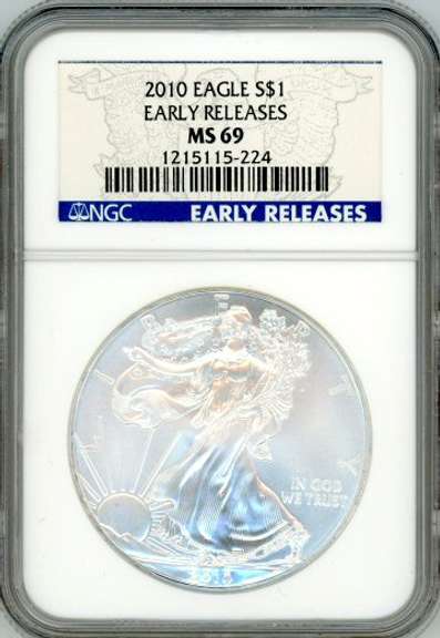 2010 American Silver Eagle in NGC MS69 Early Release