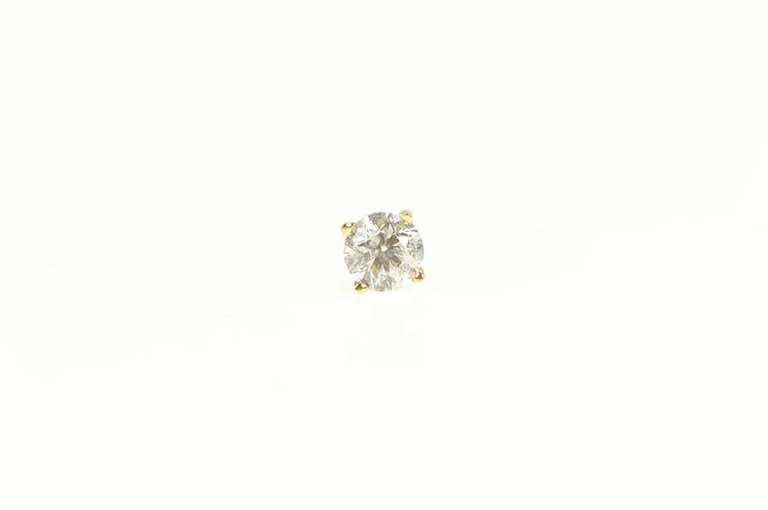14K Yellow Gold 0.45 Ct Diamond Solitaire Single Stud Earring