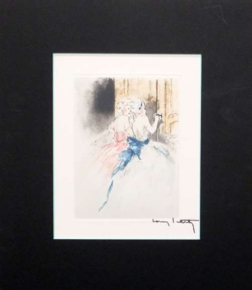 Louis Icart, 1938 original copperplate signed stamp . Erotica series