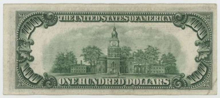 Upper end crisp Series of 1934 $100 Federal Reserve Note