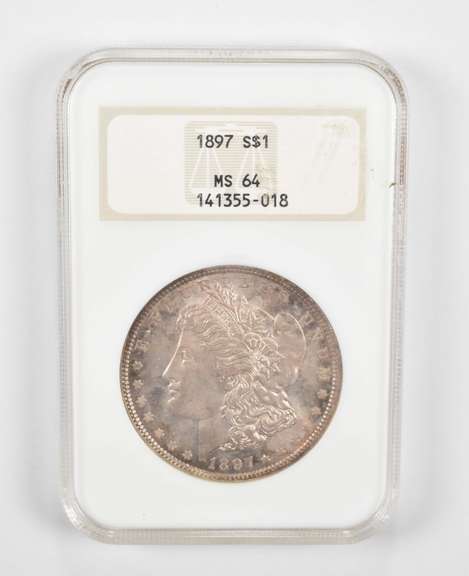 MS64 1897 Morgan Silver Dollar - Graded NGC