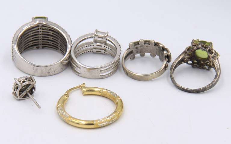 Group Lot of Vintage 925 Sterling Silver Rings