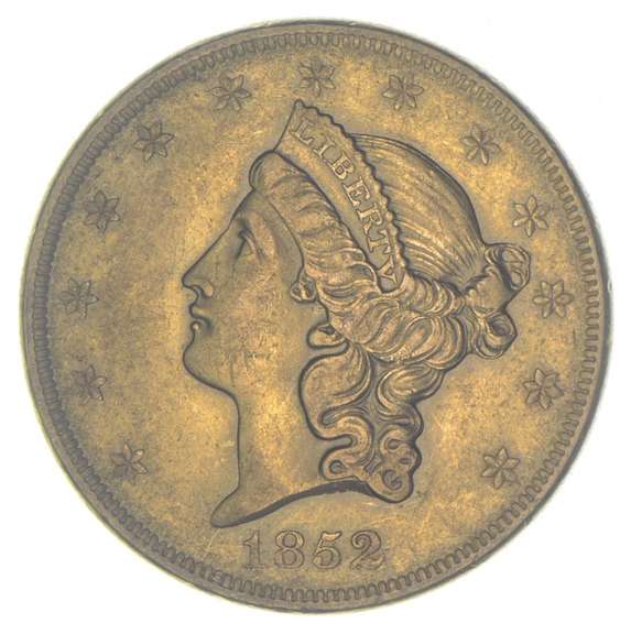 1852 $20 Liberty Head Gold Double Eagle