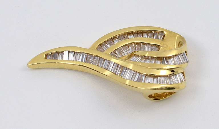 Sparkling Channel Set Baguette Pendant