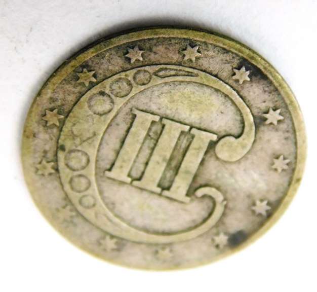1853 U.S. 3 Cent Coin with 13 Stars