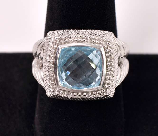 Blue Topaz Set In Sterling Ring