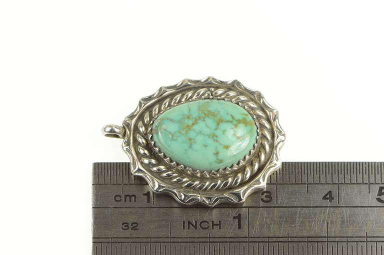 Sterling Silver White Turquoise Native American Navajo Pendant