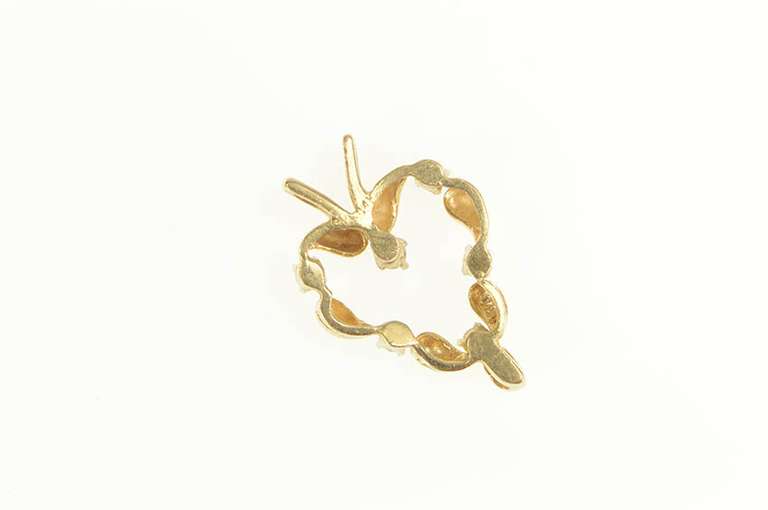 14K Yellow Gold Diamond Ornate Classic Heart Love Symbol Pendant