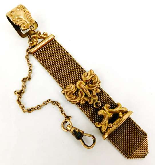 Antique Gold Filled Pocket Watch Chain & FOB