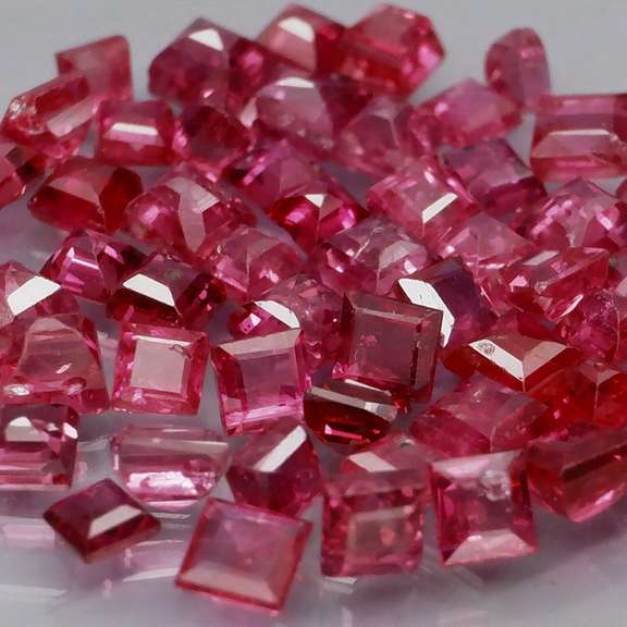 Premium 4.06ct 55 piece princess cut Ruby set