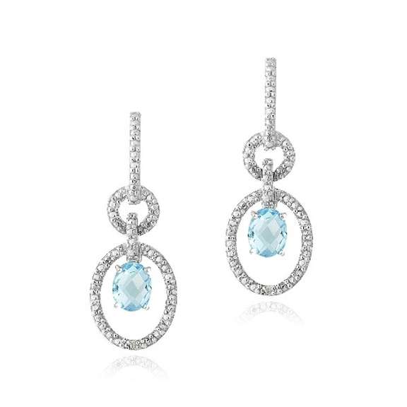 Sterling Silver Swiss Blue Topaz Earrings