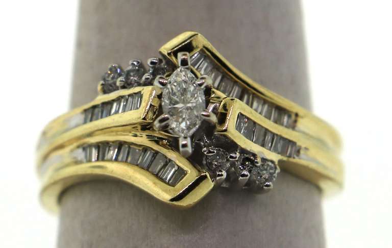 Heavenly Oval Diamond Ring with 14k Gold Band and Channel Set Baguette Diamonds