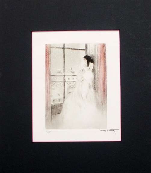 Louis Icart, 1938 original copperplate signed stamp . Erotica series