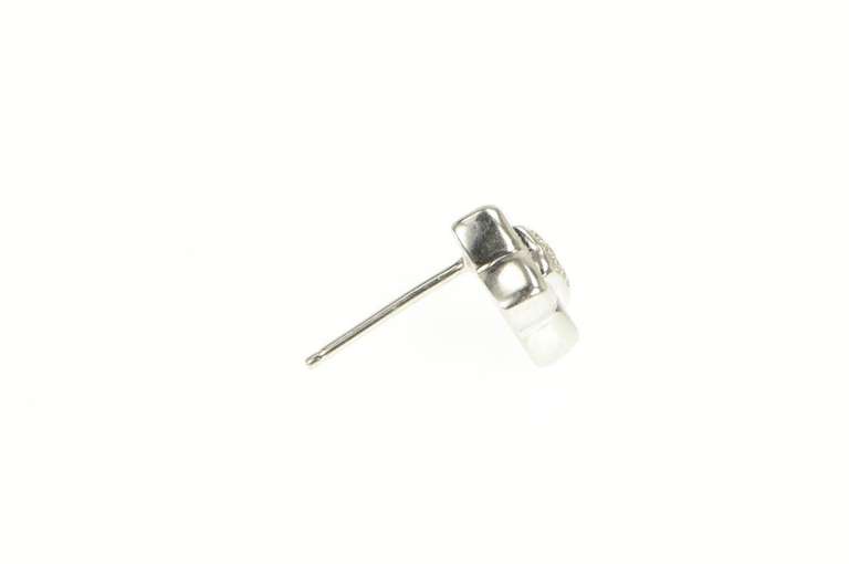 14K White Gold Pave Diamond Cluster Star Single Stud Earring