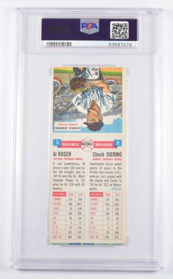 6 EX MT 1 Al Rosen 2 Chuck Diering Orioles 1955 Topps Doublehead. PSA